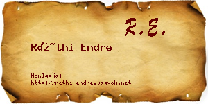 Réthi Endre névjegykártya